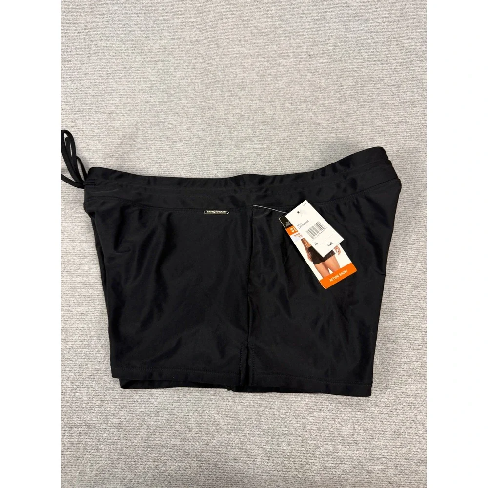 ZeroXposur Womens XL Sun Smart Action Shorts Black Swim Bottoms UPF 30+ MSRP $49